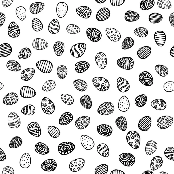 Vector Seamless Simple Pattern Ornamental Eggs Easter Holiday Background Printing — Stock Vector