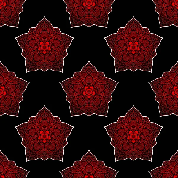 Motif Avec Décoration Mandala Pour Tissu Textile Bandana Imprimé Tapis — Image vectorielle