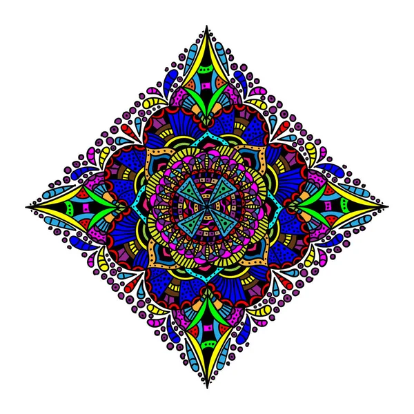 Patrón Con Decoración Mandala Para Tela Textil Bandana Estampado Alfombras — Archivo Imágenes Vectoriales