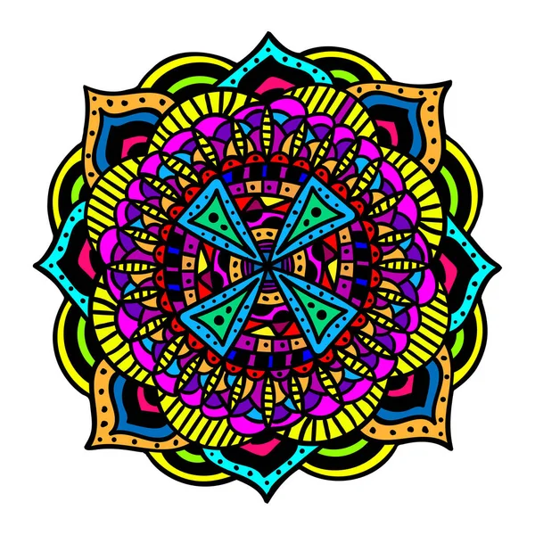 Patrón Con Decoración Mandala Para Tela Textil Bandana Estampado Alfombras — Archivo Imágenes Vectoriales