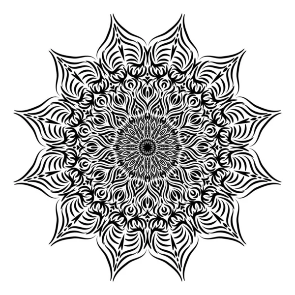 Patrón Con Decoración Mandala Para Tela Textil Bandana Estampado Alfombras — Vector de stock