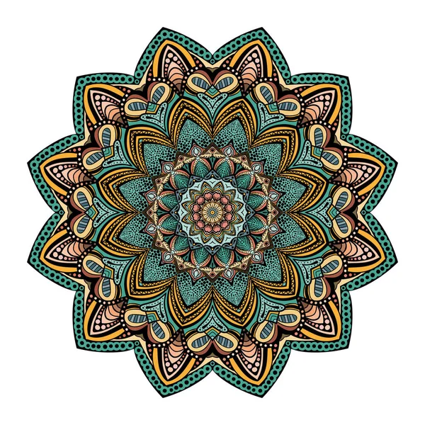 Patrón Con Decoración Mandala Para Tela Textil Bandana Estampado Alfombras — Vector de stock