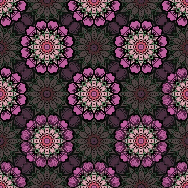 曼陀罗装饰图案 纺织品 地毯印花 — 图库矢量图片