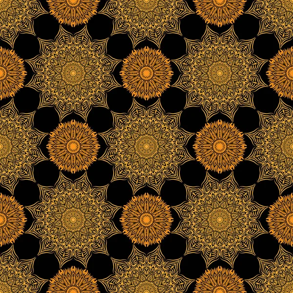 Patroon Met Mandala Decoratie Voor Stof Textiel Bandana Tapijtprint — Stockvector
