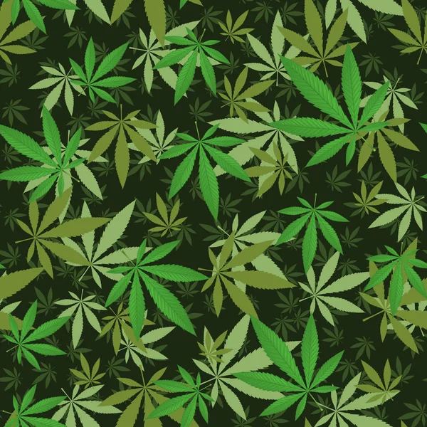 Marijuana Листя Фон Вектор Безшовний Візерунок — стоковий вектор
