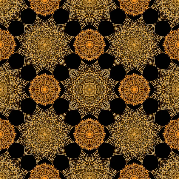 Patrón Con Decoración Mandala Para Tela Textil Bandana Estampado Alfombras Ilustración de stock