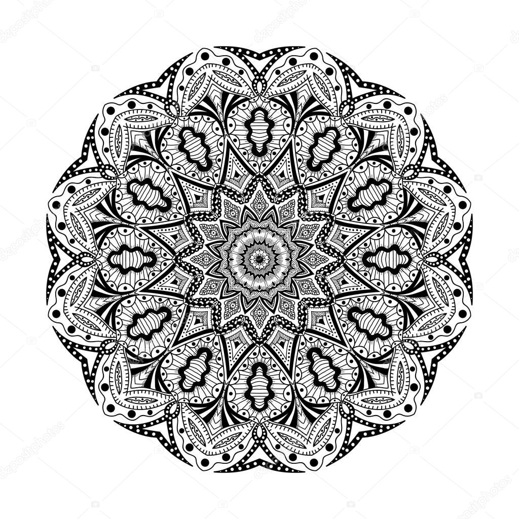 Pattern with mandala decoration. For fabric, textile, bandana, carpet print