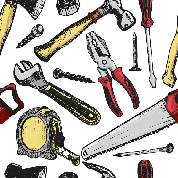 Vektor Werkzeuge Skizzieren Symbole Für Die Reparatur Von Häusern — Stockvektor