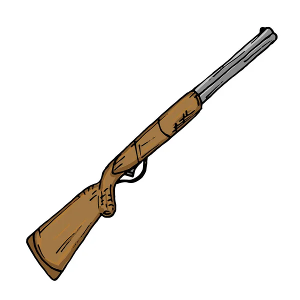 Охота Длинный Пистолет Белом Фоне — стоковый вектор