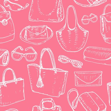 Güzel kadın çantaları. Vektör illüstrasyonu