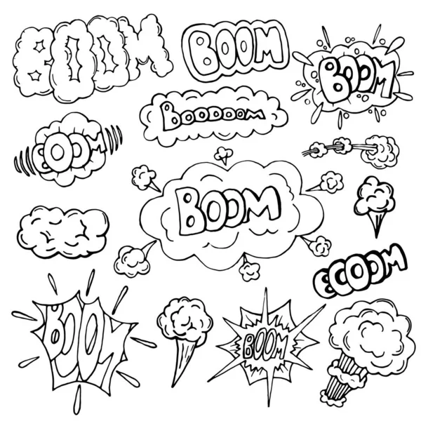 Comic Sound Effects Pop Art Vector Style Comic Cartoon Expression — Stock Vector