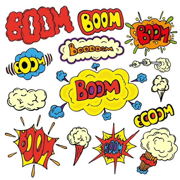 Comic Sound Effects Pop Art Vector Style Comic Cartoon Expression — Stock Vector