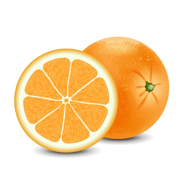 Naranja Fresca Aislada Sobre Fondo Blanco Vector De Stock