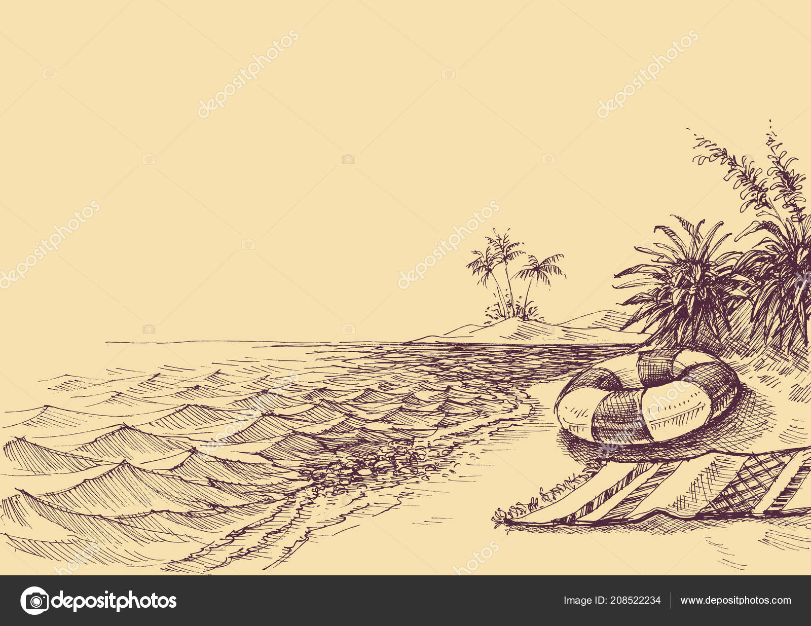 Dibujo playa imágenes de stock de arte vectorial | Depositphotos Dibujo playa imágenes de stock de arte vectorial | Depositphotos
