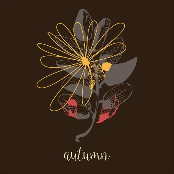 Herbst Künstlerisches Banner Trockene Blätter Fallen Hintergrund — Stockvektor