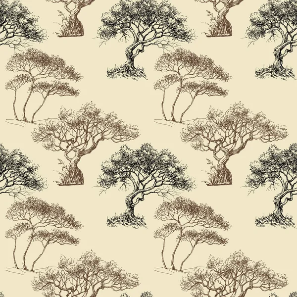 橄榄树无缝模式 — 图库矢量图片