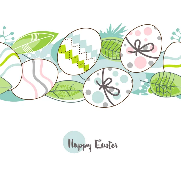 Wielkanocne Jaja Wzór Happy Easter Życzeniami Wiosennych Kolorach — Wektor stockowy
