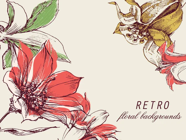 Цветущие Букеты Цветов Лилии Красочные Угловые Украшения Украшения — стоковый вектор