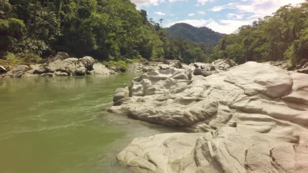 Río Mulatos cerca de Tena en selva amazónica ecuatoriana — Vídeos de Stock