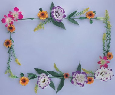 çerçeve çiçek ve yaprakları