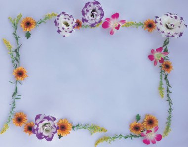 çerçeve çiçek ve yaprakları