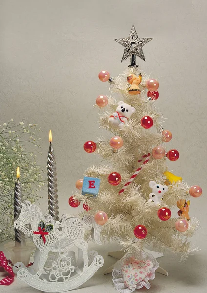 Schöne Winterkomposition Bunte Hintergrund Für Weihnachten Oder Neujahr Grußkarte — Stockfoto