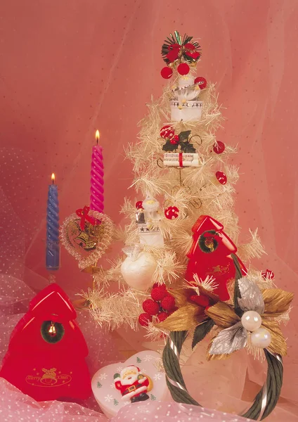 Ωραία Χειμωνιάτικη Σύνθεση Πολύχρωμο Φόντο Για Χριστούγεννα Την Πρωτοχρονιά Ευχετήρια — Φωτογραφία Αρχείου