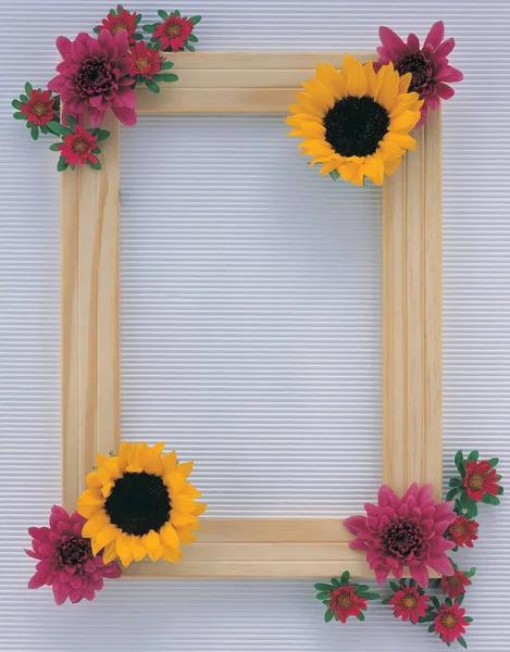 Frame of Flowers and Leaves