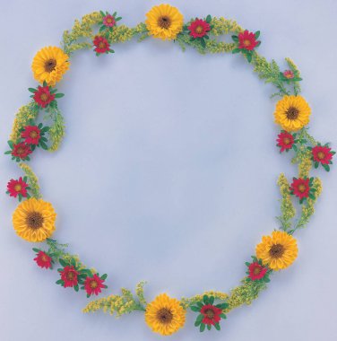 çerçeve çiçek ve yaprakları