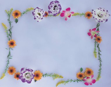 çerçeve çiçek ve yaprakları