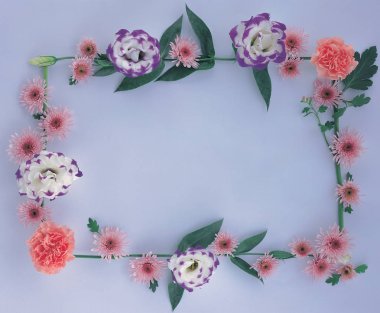 çerçeve çiçek ve yaprakları