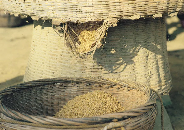 Getrockneter Reis Auf Dem Markt Hintergrund Nahaufnahme — Stockfoto