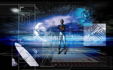 İnternet sörfü teması için renkli dijital arkaplan