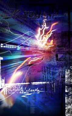 Soyut tasarımda modern kolaj, birden fazla katman arkaplan 