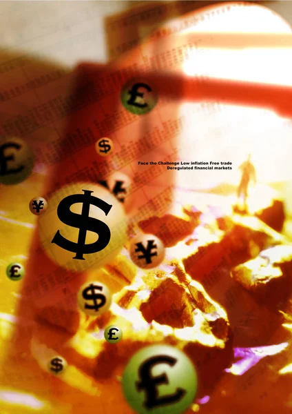 金融主题数字背景模板 彩色插图 — 图库照片