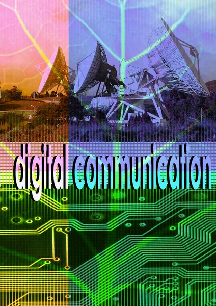 Colorful collage or background for digital communication theme