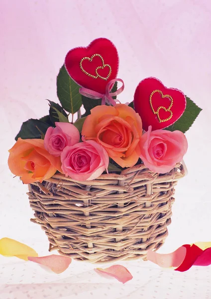 Farbenfroher Hintergrund Für Valentinstag Karte — Stockfoto