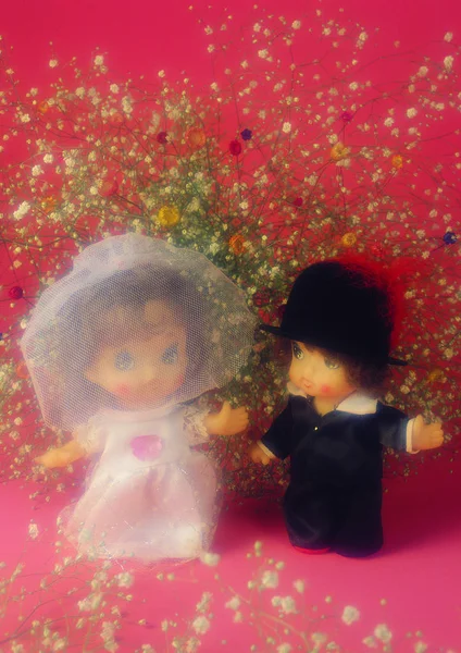 Bonecas Casamento Bonitas Flores — Fotografia de Stock