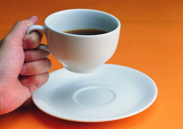 Fechar Mão Pessoa Segurando Xícara Café — Fotografia de Stock