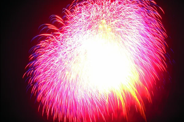 Πολύχρωμα Πυροτεχνήματα Που Εκρήγνυνται Στο Σκοτεινό Ουρανό — Φωτογραφία Αρχείου