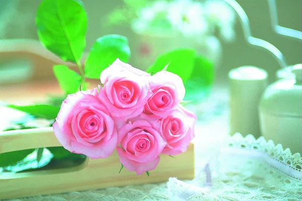 Primo Piano Bouquet Rose Fiore — Foto Stock