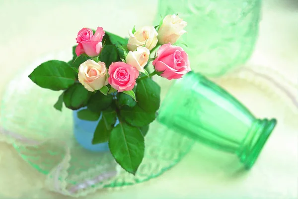 Closeup Blossoming Roses Bouquet — Stock Photo, Image