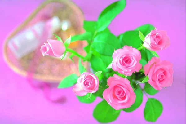 Closeup Blossoming Roses Bouquet — Stock Photo, Image