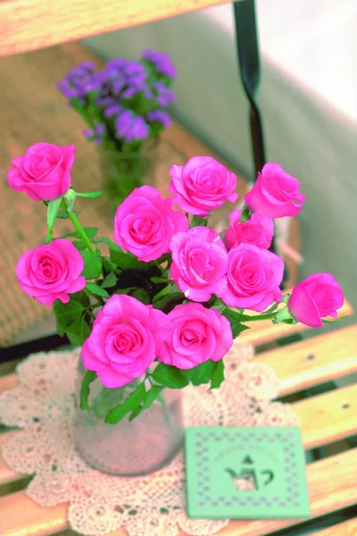 Closeup Blossoming Roses Bouquet — Stock Photo, Image