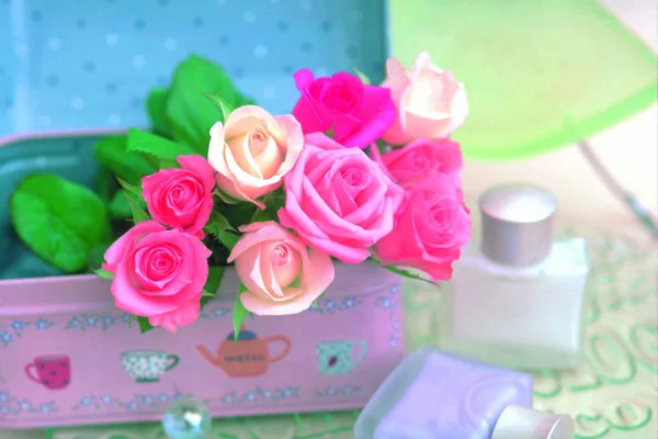 Primo Piano Bouquet Rose Fiore — Foto Stock