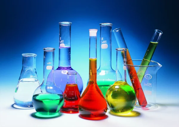Close View Chemical Flasks — Stock Photo, Image