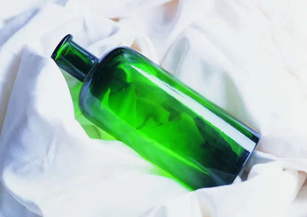 Nahaufnahme Der Grünen Glasflasche — Stockfoto