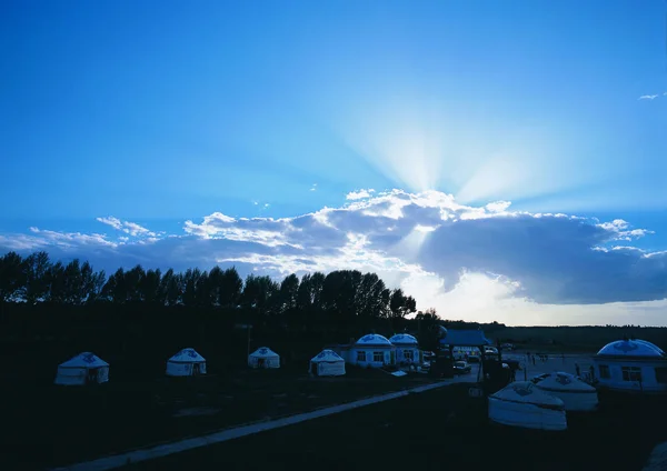 Belle Vue Aube Dans Les Nuages — Photo