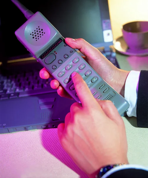 Close View Dialing Telephone — Stock Photo, Image