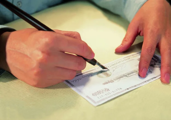 Närbild Visa Check — Stockfoto